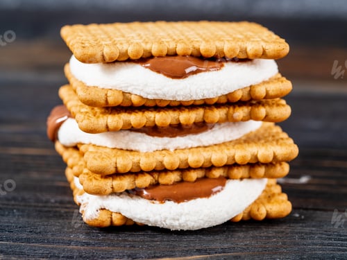 Preview: Smores, marshmallow sandwiches - traditional American sweet chocolate cookies