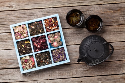 Preview: Various tea and teapot