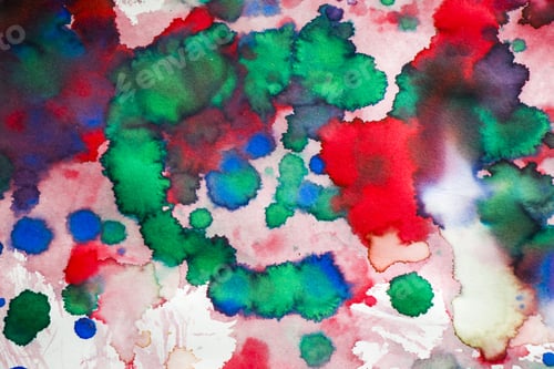 Preview: Closeup of colorful ink drops on a paper - good for backgrounds