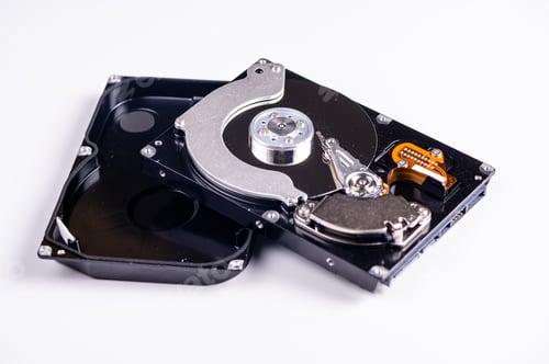 Preview: hard disk isolated on white background, with clipping path