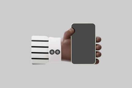 Visualização: Mão segurando o smartphone