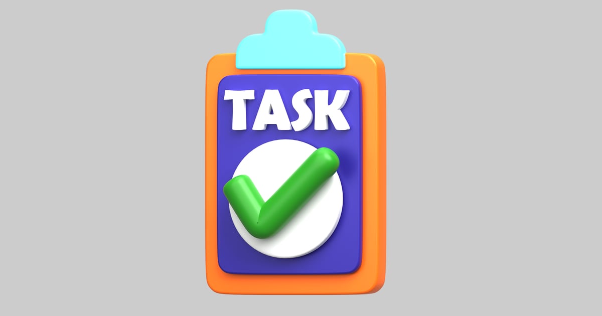 Checkmark task completion icon 3D, Incl. business & checkmark - Envato