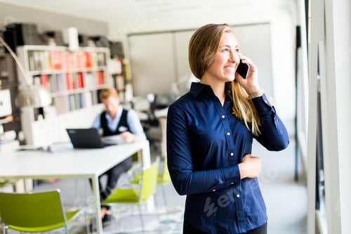 Preview: Woman with telephone in the office