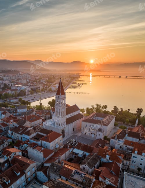 Preview: Picturesque town of Trogir in Croatia with the rising sun