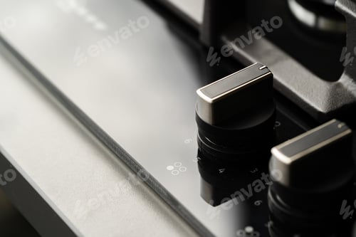 Preview: Switch knob of a modern kitchen stove