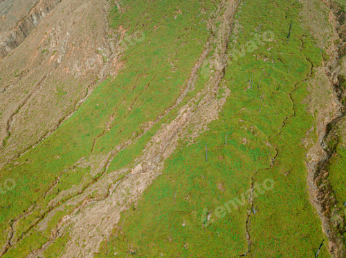 Preview: Aerial drone view of Mount Sinabung at Berastagi in North Sumatra, Indonesia.