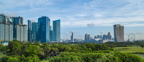 Preview: Aerial view Singapore city skyline, Most beautiful Singapore skyscraper and skyline architecture