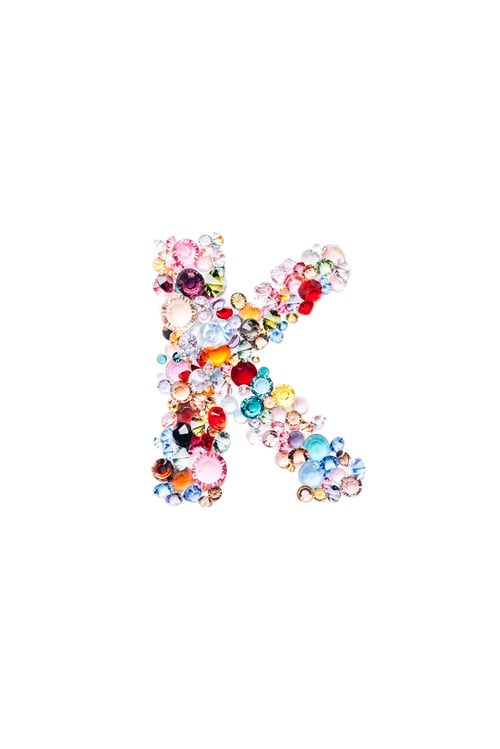 Preview: Letter K from glass bright gems