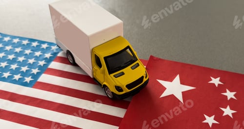 Preview: Big truck with the national flag of China