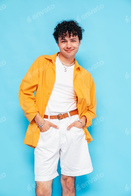 Preview: Attractive man with short curly hair hairstyle