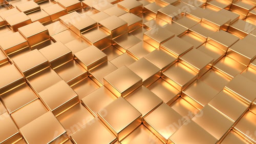 Preview: Golden abstract background - gold metallic wallpaper - 3d illustration