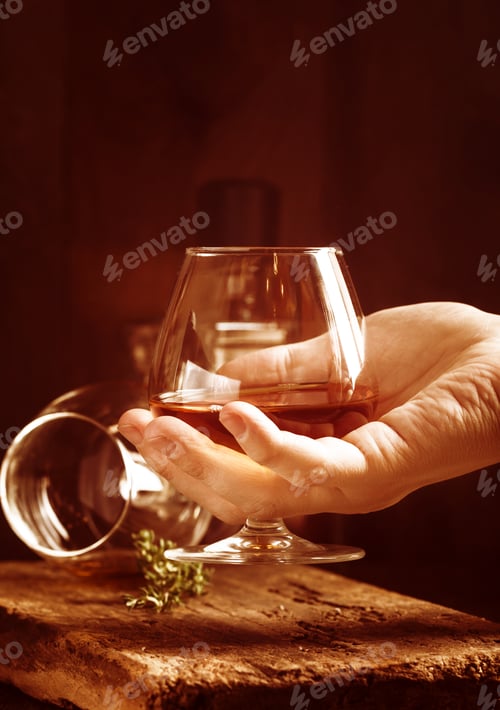 Preview: Glass of brandy or cognac
