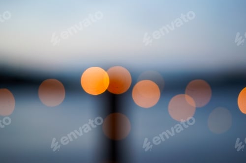 Preview: Blurred bokeh lights on blue background
