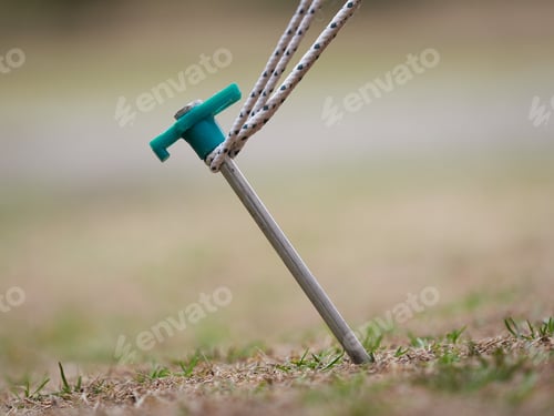 Preview: Close up of the pegs to pitch the tent in Japan
