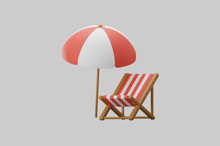 Preview: Summer beach chair and umbrella