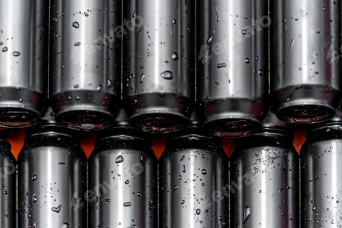 Preview: cans with beer in a crate in a brewery