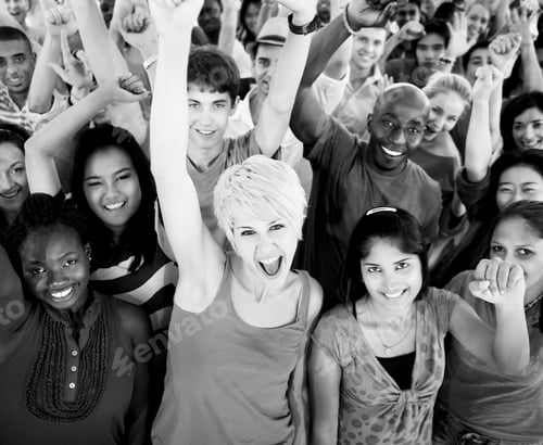 Preview: Cheerful group of diverse students