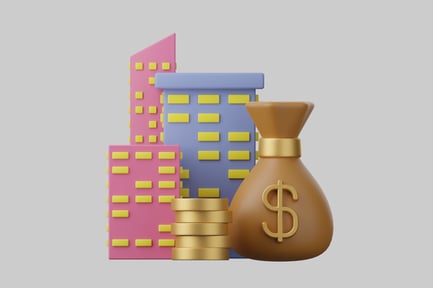 Preview: Cartoon business scene with money