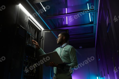 Preview: African American IT Engineer in Data Center