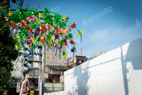 Preview: Japanese festival street decoration Tokyo shitamachi Japan