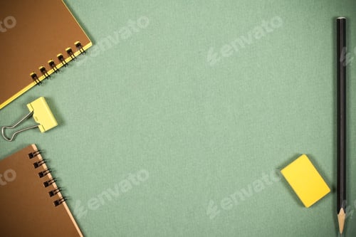 Preview: Goods For Creativity And School Lie On A Bright Background
