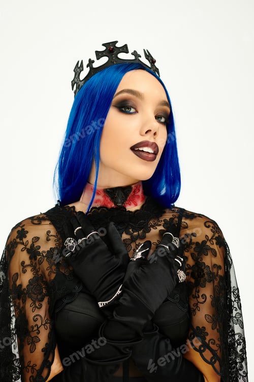 Preview: A young woman wows in a creative Halloween costume at a spooky celebration