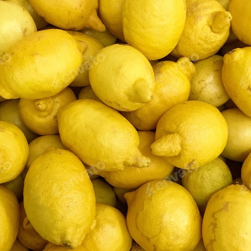 Pile of Fresh, Bright Yellow Lemons