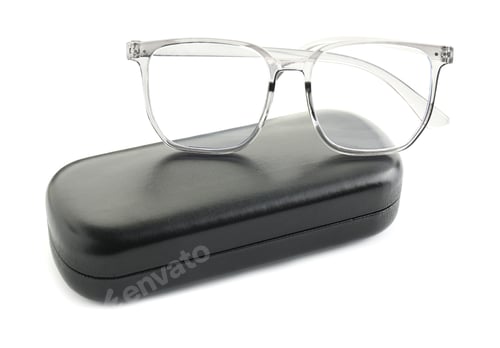 Preview: Stylish glasses and case isolated on white