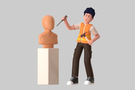 Preview: Sculptor working on a bust