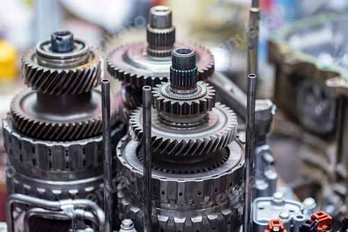 Preview: Close-up helical gears in car automatic transmission