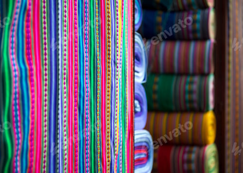 Preview: Traditional peruvian fabric in market