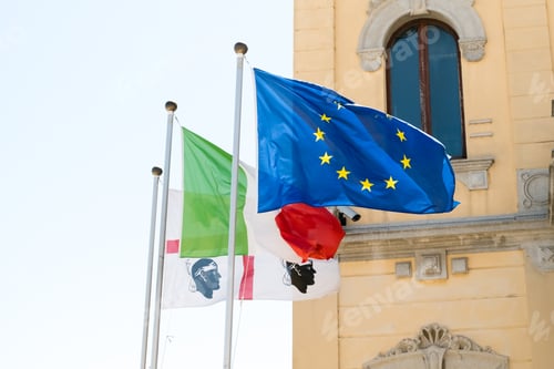 Preview: the flag of the European Union Italy Sardinia