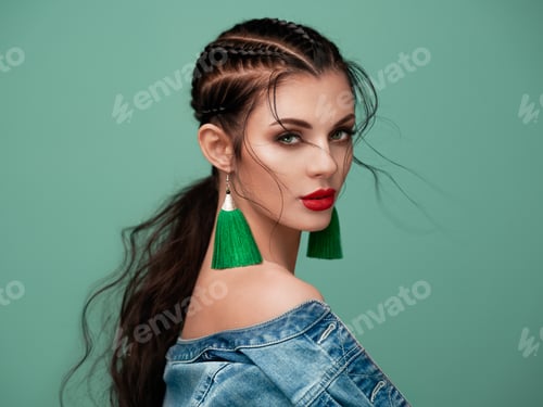 Preview: Portrait beautiful woman with jewelry