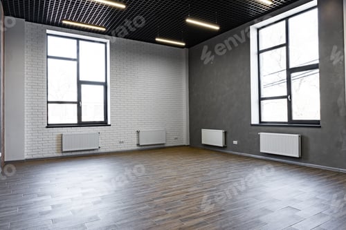 Preview: Empty open space office room with window