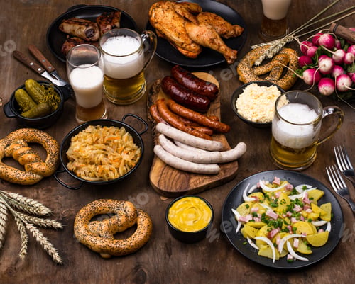 Preview: Oktoberfest dishes with beer, pretzel and sausage