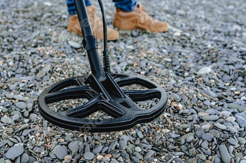 Preview: Metal detector coil in action above the ground