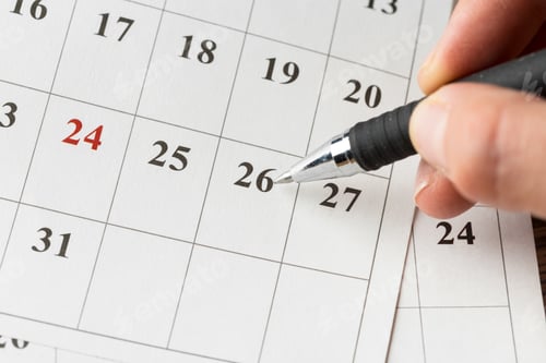 Preview: calendar on the table