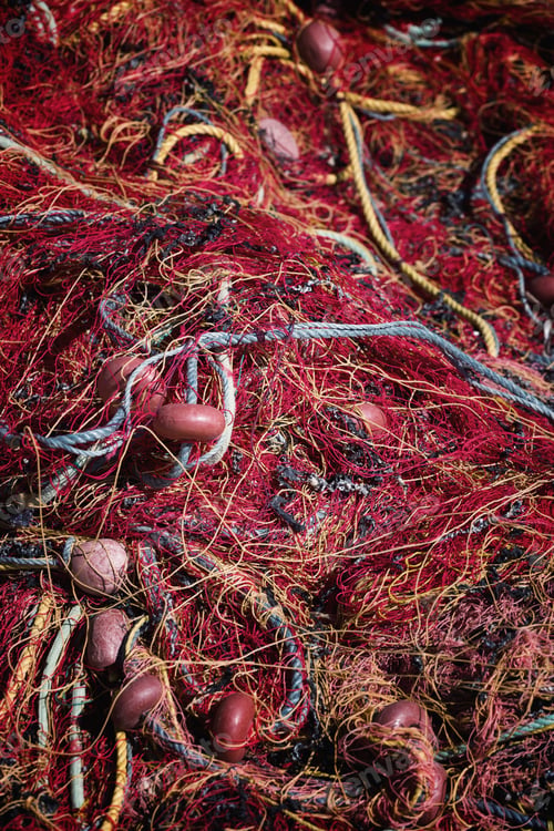 Preview: Fishing net. Marine background.