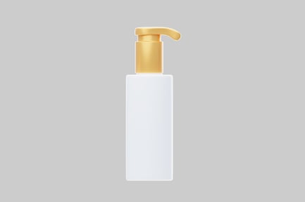 Preview: White bottle with gold dispenser