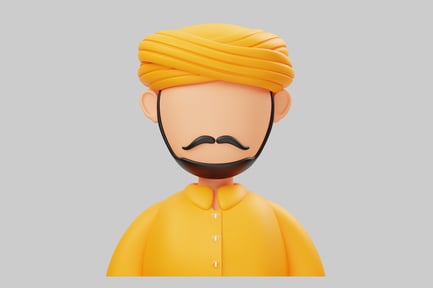 Preview: Indian man in turban avatar