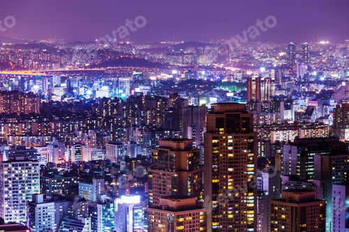Preview: Seoul city skyline at night