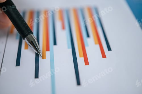 Preview: Male employee presenting work with documents