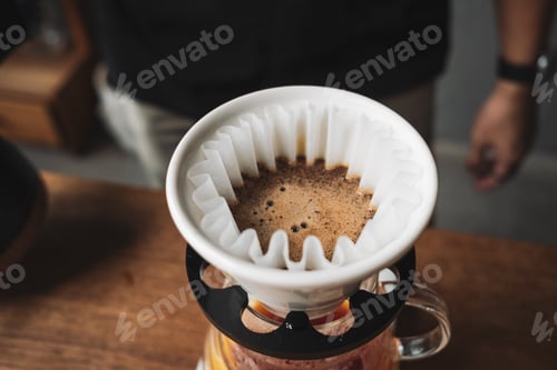 Preview: barista dripping coffee and slow coffee bar style
