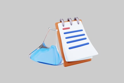 Vista previa: Recurso de petaca y bloc de notas de laboratorio