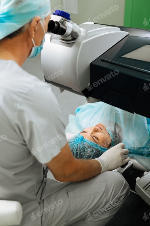 Preview: Top view of a nice pleasant woman having checkup