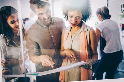 Preview: Business people good teamwork in office. Teamwork successful meeting workplace concept