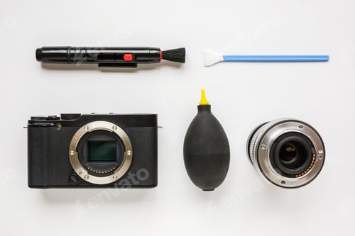 Preview: professional tools for digital APS-C dirty camera matrix sensor cleaning on white background