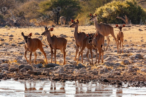 Preview: Young Kudu Antelopes - Etosha National Park - Namibia