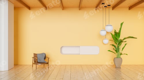 Preview: Yellow empty room mock up design