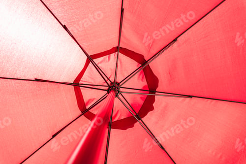 Preview: Fabric of an intense red umbrella.